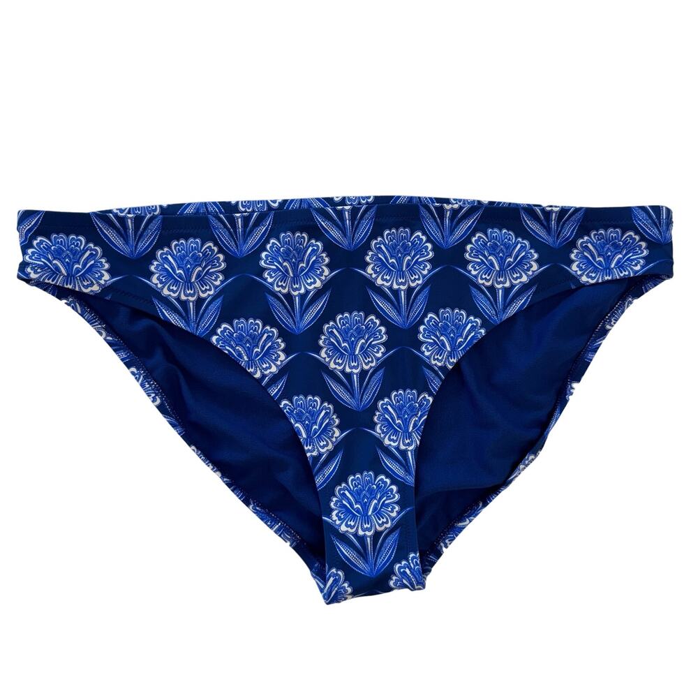 Johnny Was Yao Hipster Bikini Bottom Swim Blue White Floral Print Size 3X